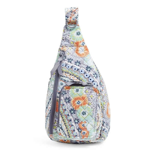 Vera Bradley ReActive Floral Citrus Paisley Mini Sling Backpack - Picture 2 of 8